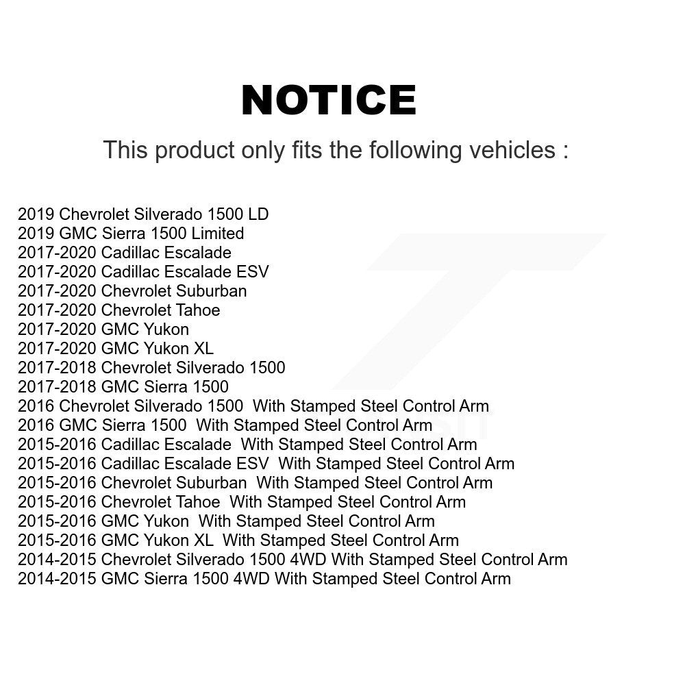 Front Ball Joint & Tie Rod End Kit For GMC Chevrolet Sierra 1500 Silverado Tahoe Yukon XL K72-101452