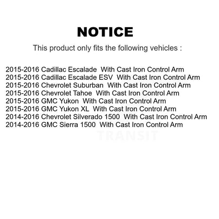 Front Ball Joint & Tie Rod End Kit For GMC Sierra 1500 Chevrolet Silverado Tahoe Cadillac K72-101453