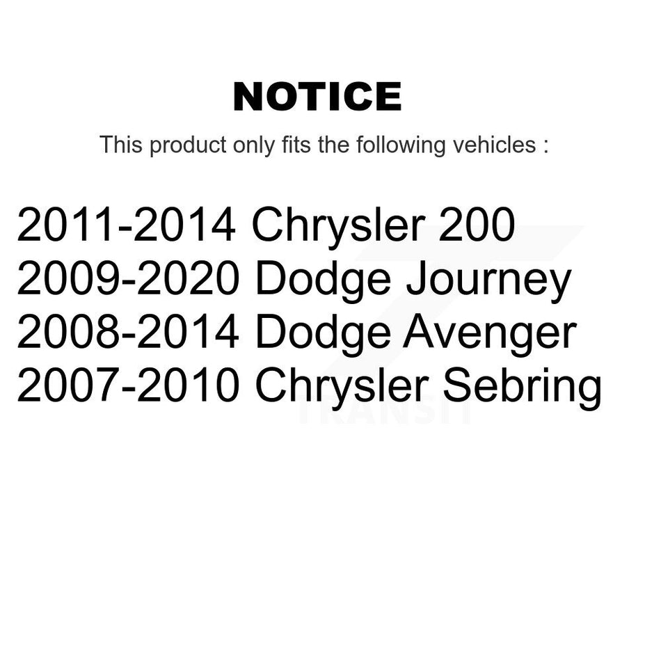 Front Lower Rearward Rearwardward Control Arm Bushing Pair For Dodge Journey K72-101509