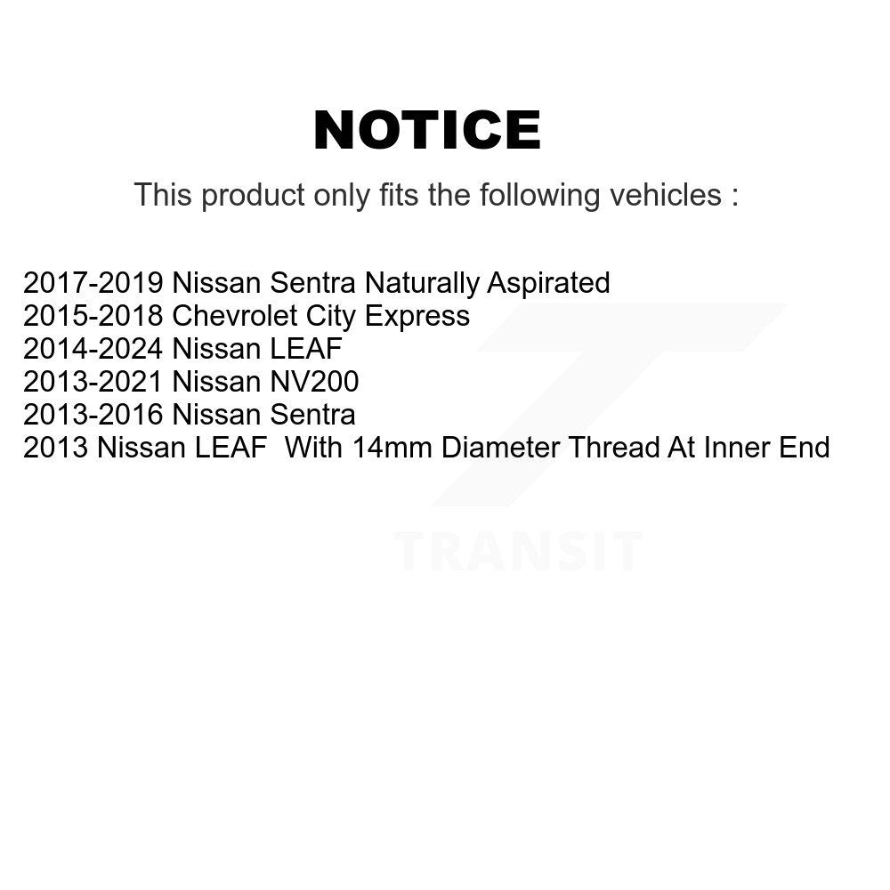 Front Inner Steering Tie Rod End Pair For Nissan Sentra LEAF NV200 Chevrolet City Express K72-101539