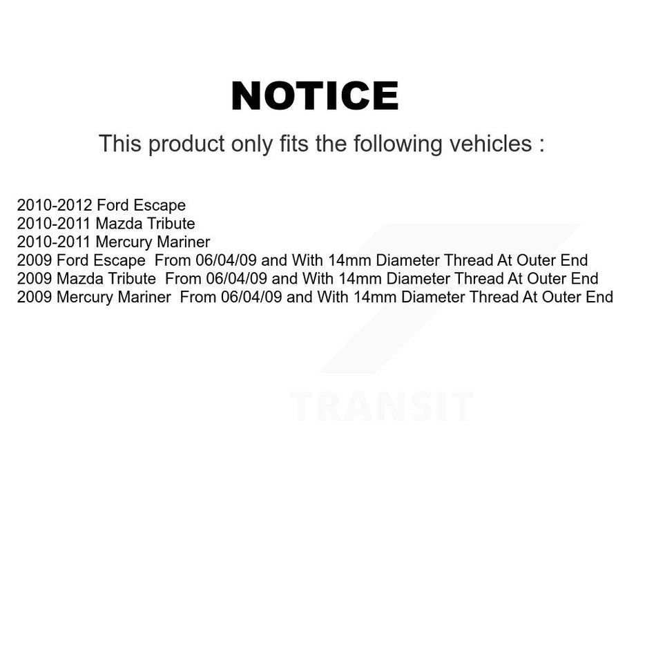 Front Inner Steering Tie Rod End Pair For Ford Escape Mazda Tribute Mercury Mariner K72-101544