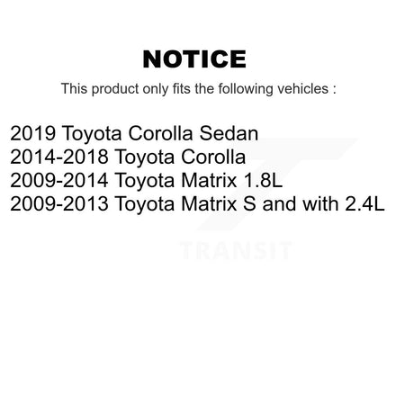 Front Tie Rod End Kit For Toyota Corolla Matrix K72-101615