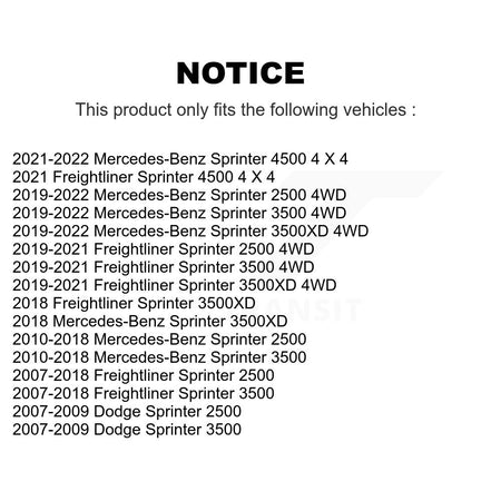 Front Tie Rod End Kit For Mercedes-Benz Sprinter 2500 3500 Dodge 3500XD Freightliner 4500 K72-101619