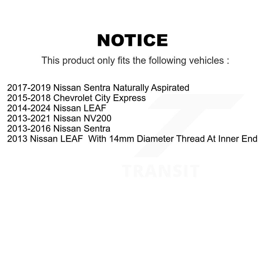 Front Outer & Inner Tie Rod End Kit For Nissan Sentra LEAF NV200 Chevrolet City Express K72-101622