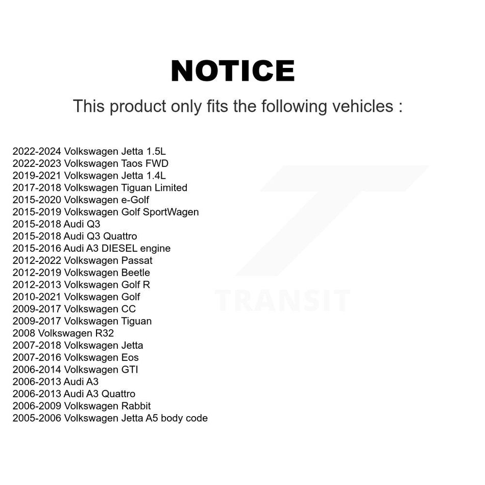 Front Outer Tie Rod End Kit For Volkswagen Jetta Golf Tiguan Passat SportWagen Audi Taos K72-101637