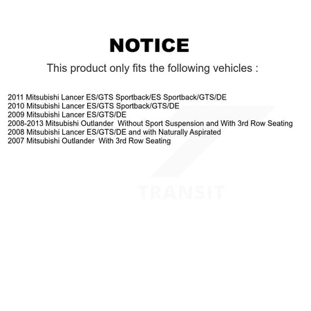 Front Rear Suspension Strut Shock Mounting Kit For Mitsubishi Outlander Lancer K73-100047