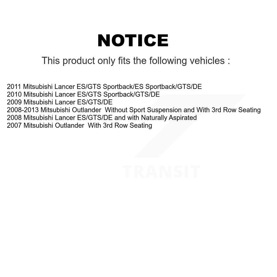 Front Rear Suspension Strut Shock Mounting Kit For Mitsubishi Outlander Lancer K73-100047