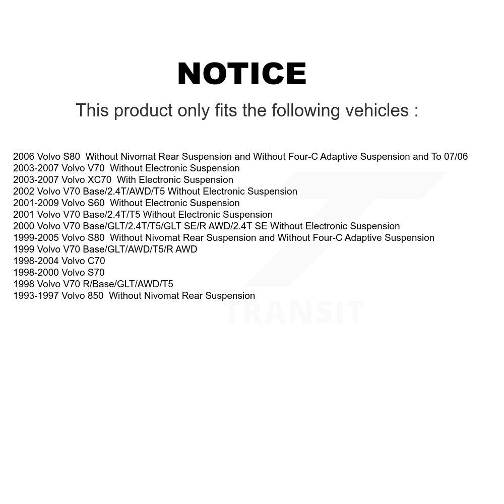 Front Suspension Strut Shock Mounting Pair For Volvo S60 XC70 V70 S70 850 S80 C70 K73-100110