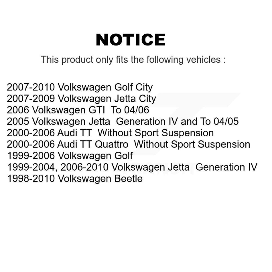 Front Suspension Strut Shock Mounting Pair For Volkswagen Jetta Golf Beetle City Audi TT K73-100111