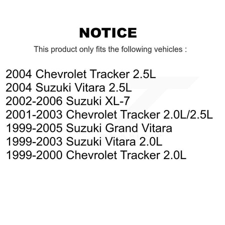 Front Suspension Strut Shock Mounting Pair For Chevrolet Tracker Suzuki Grand Vitara XL-7 K73-100114