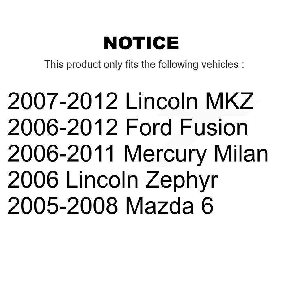 Front Suspension Strut Shock Mounting Pair For Ford Fusion Mazda 6 Lincoln MKZ Zephyr K73-100130