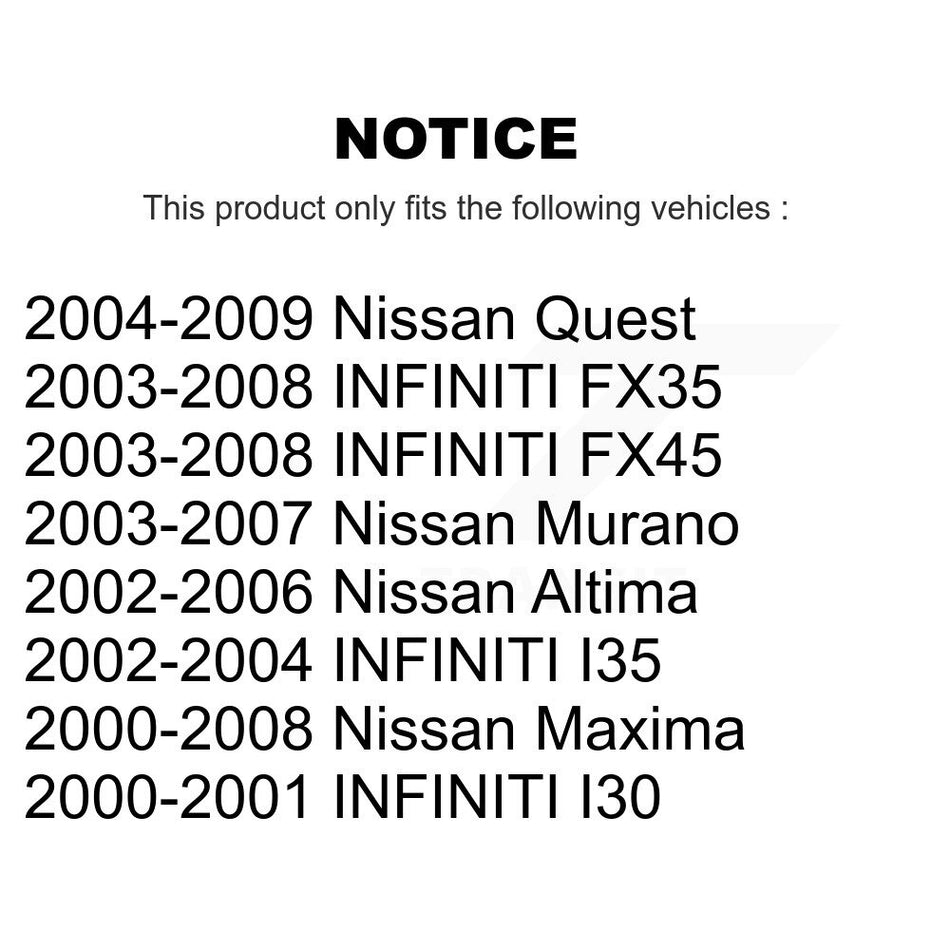 Front Suspension Strut Shock Mounting Pair For Nissan Altima Murano Maxima INFINITI FX35 K73-100139