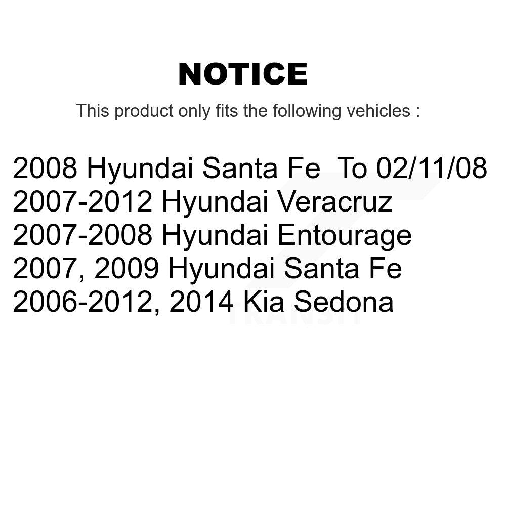 Front Suspension Strut Shock Mounting Pair For Hyundai Santa Fe Kia Sedona Veracruz K73-100148
