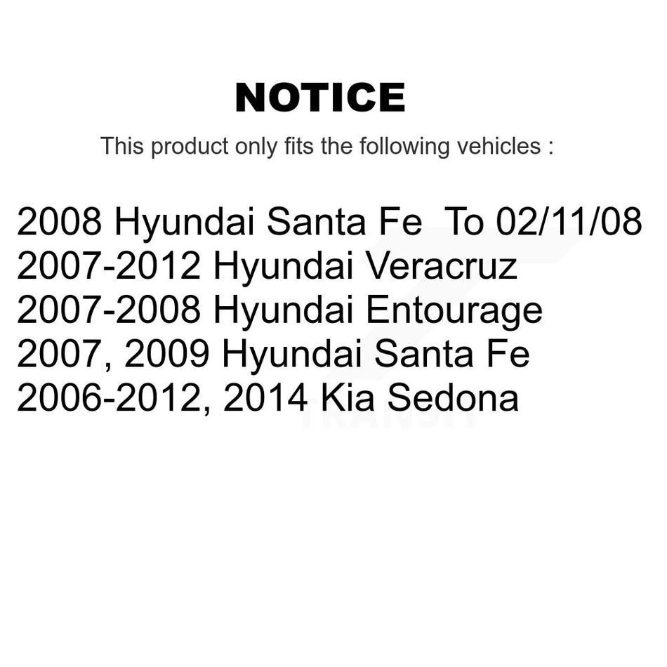 Front Suspension Strut Shock Mounting Pair For Hyundai Santa Fe Kia Sedona Veracruz K73-100148