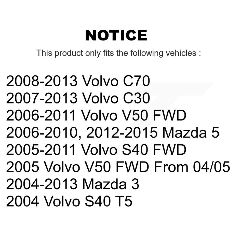 Front Suspension Strut Shock Mounting Pair For Mazda 3 5 Volvo S40 C30 V50 C70 K73-100149