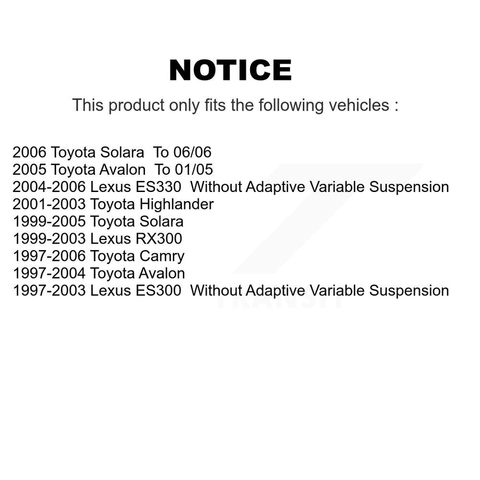 Rear Suspension Strut Shock Mounting Pair For Toyota Camry Lexus Solara Highlander ES330 K73-100197