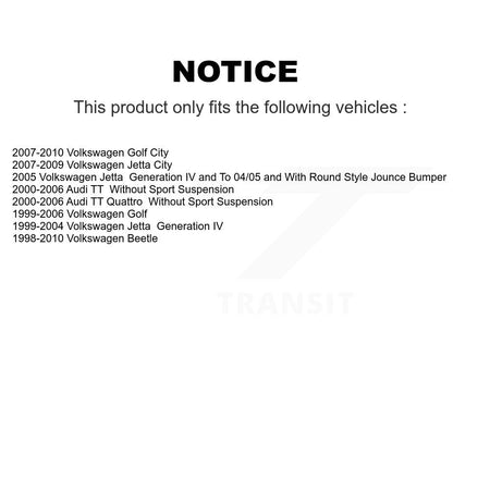 Rear Suspension Strut Shock Mounting Pair For Volkswagen Jetta Golf Beetle City Audi TT K73-100200