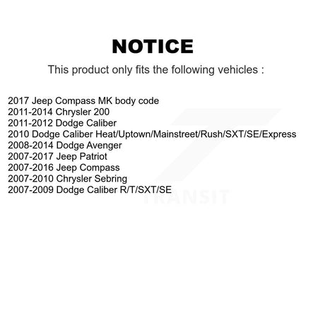 Rear Suspension Strut Shock Mounting Pair For Jeep Patriot Dodge Chrysler Compass 200 K73-100209