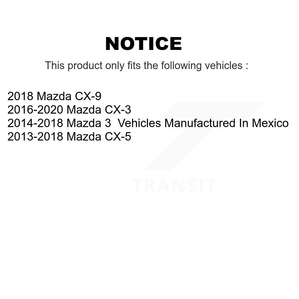 Rear Suspension Shock Mounting Kit Pair For Mazda CX-5 3 CX-3 CX-9 K73-100236