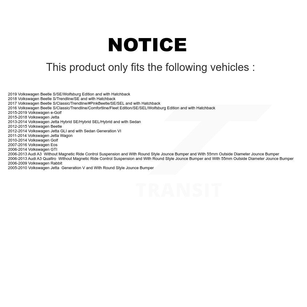 Rear Suspension Strut Shock Mounting Pair For Volkswagen Jetta Golf Beetle Rabbit GTI Eos K73-100257