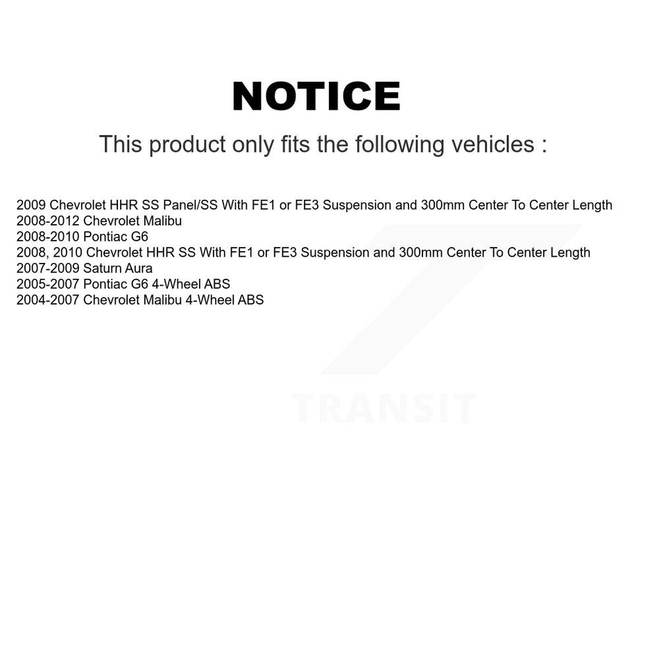 Front Hub Bearing Assembly And Link Kit For Chevrolet Malibu Pontiac G6 HHR Saturn Aura K77-100261