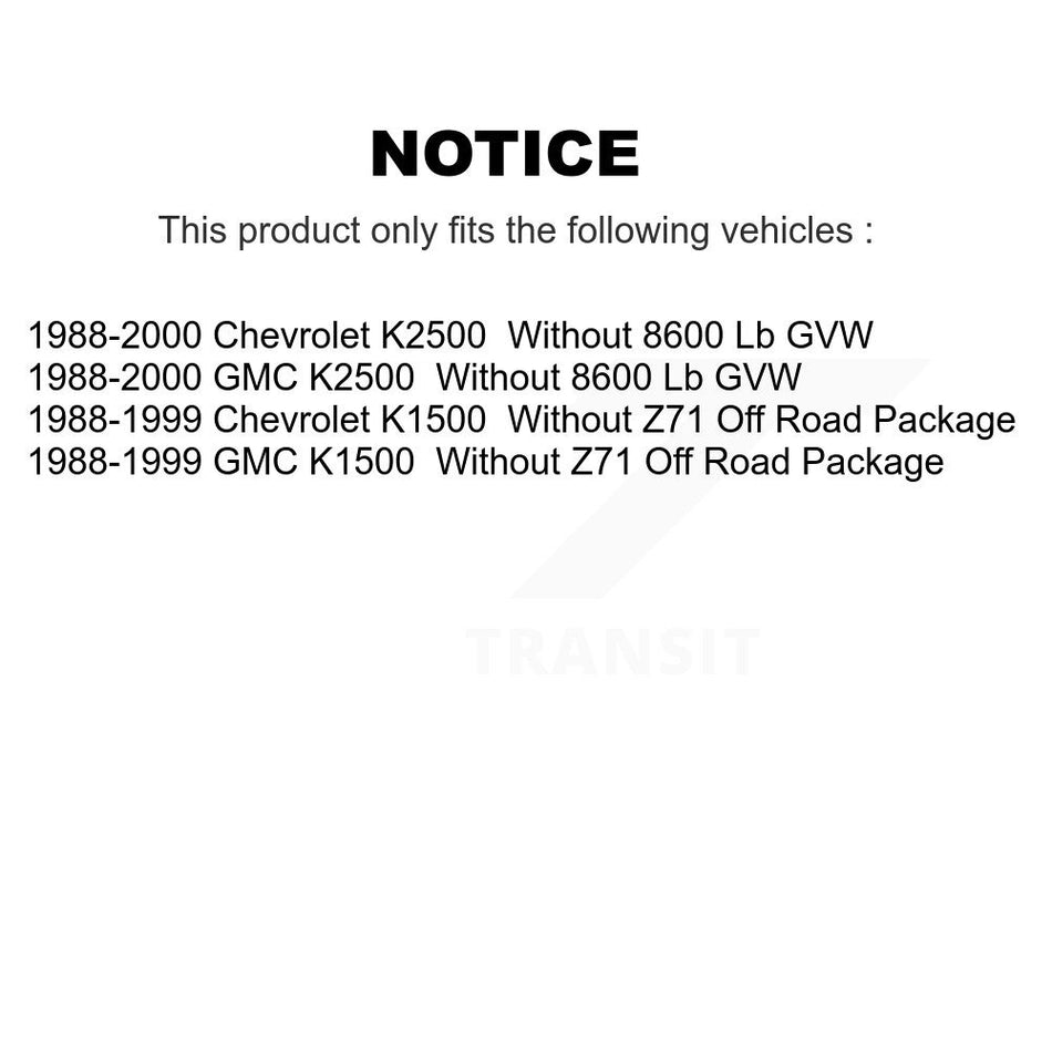 Front Rear Suspension Shock Absorber Kit For Chevrolet K1500 GMC Tahoe K2500 Suburban Yukon Cadillac Escalade K78-100186