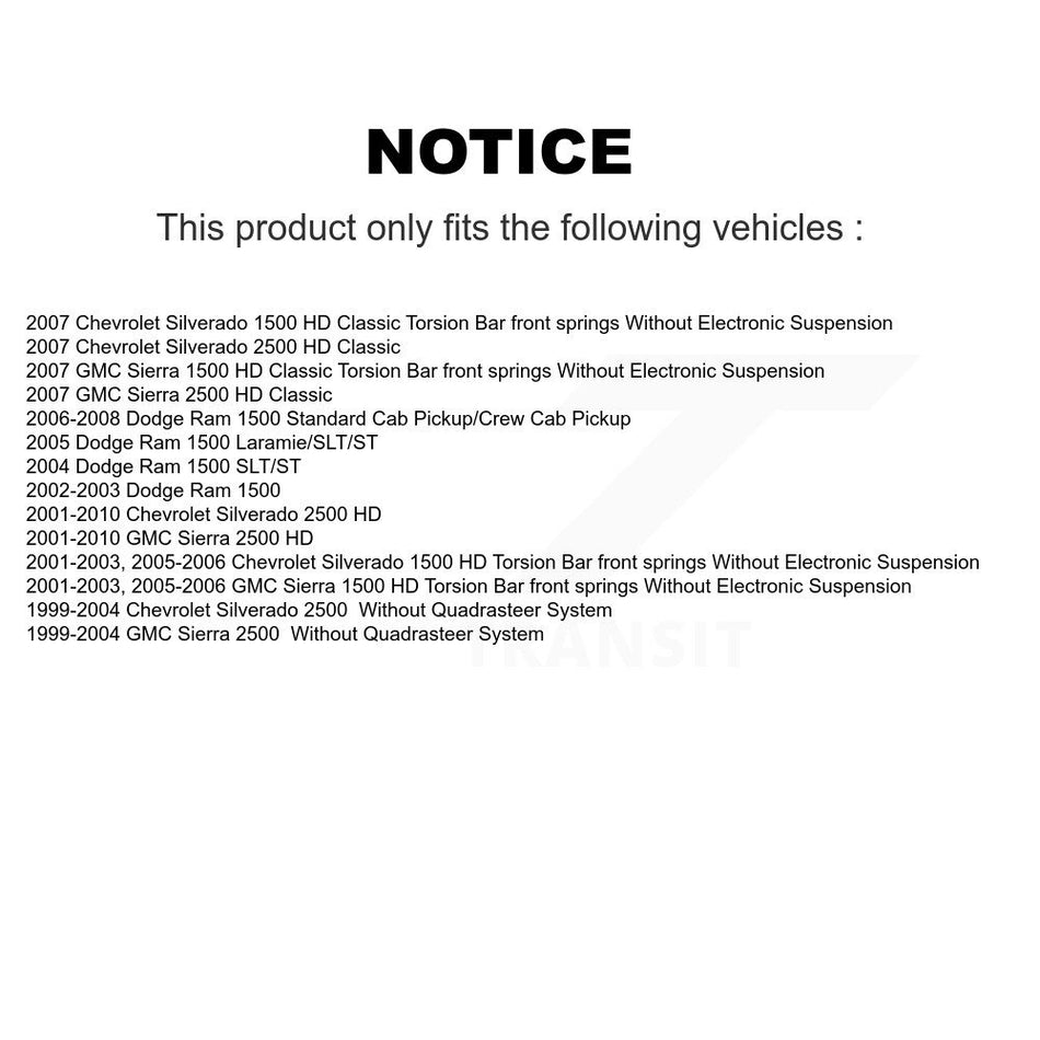 Rear Suspension Shock Absorber Pair For Ram 1500 Chevrolet Silverado 2500 HD GMC Sierra Dodge Classic K78-100277