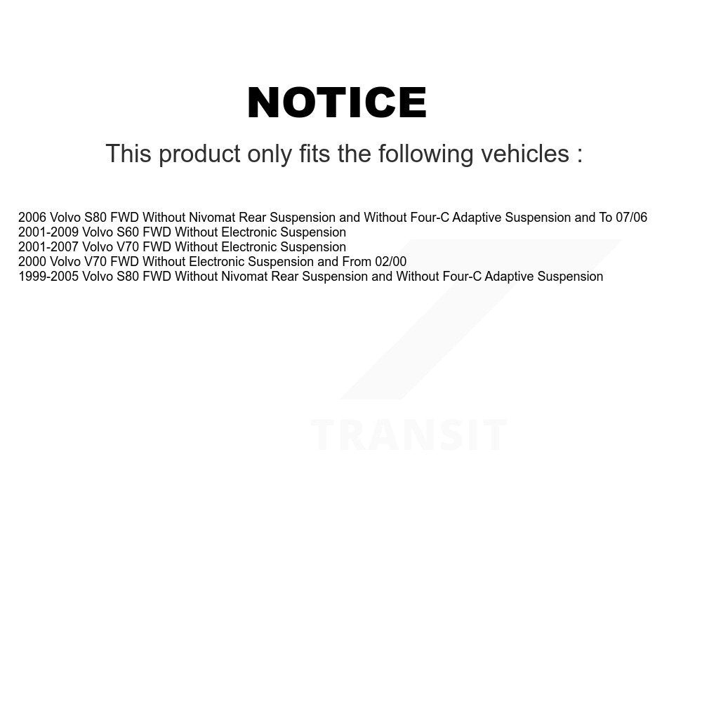 Rear Suspension Shock Absorbers Pair For Volvo S60 V70 S80 FWD K78-100400