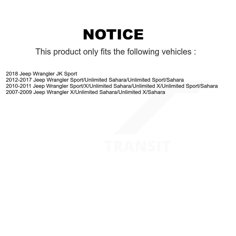 Front Suspension Shock Absorbers Pair For Jeep Wrangler JK K78-100650