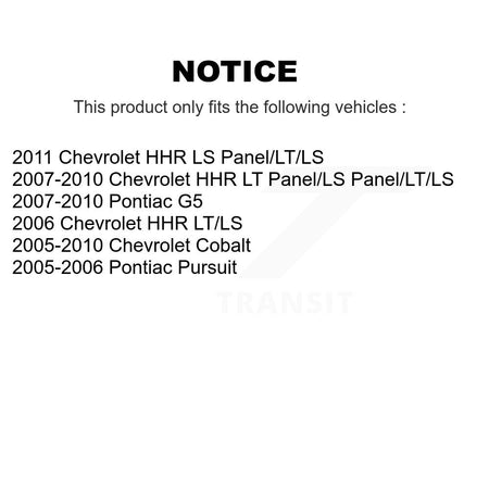 Front Suspension Struts Pair For Chevrolet Cobalt Pontiac G5 HHR Pursuit K78-100663