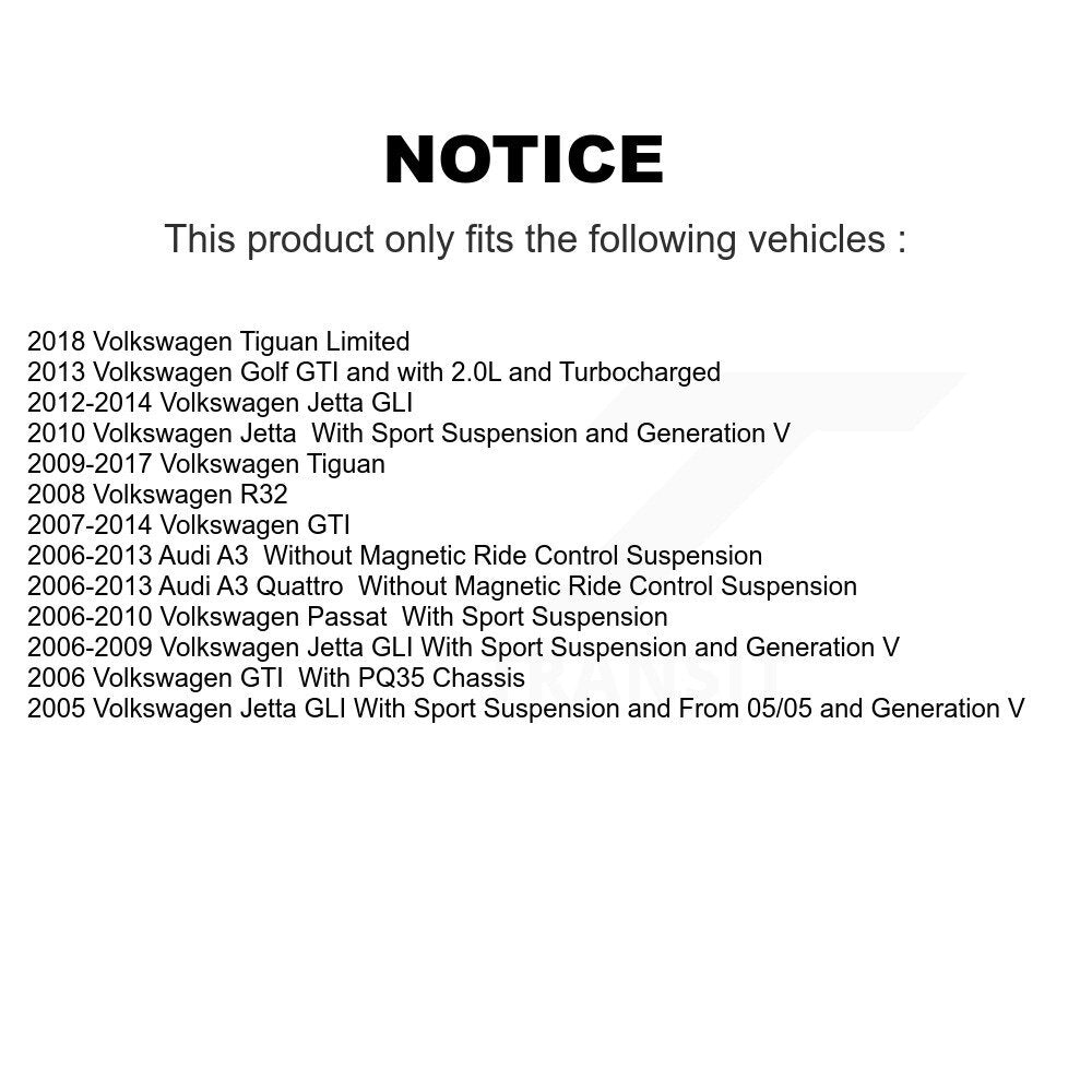 Front Suspension Struts Pair For Volkswagen Jetta Tiguan GTI Audi Golf Passat A3 Quattro K78-100667