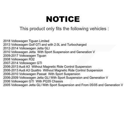 Front Suspension Struts Pair For Volkswagen Jetta Tiguan GTI Audi Golf Passat A3 Quattro K78-100667