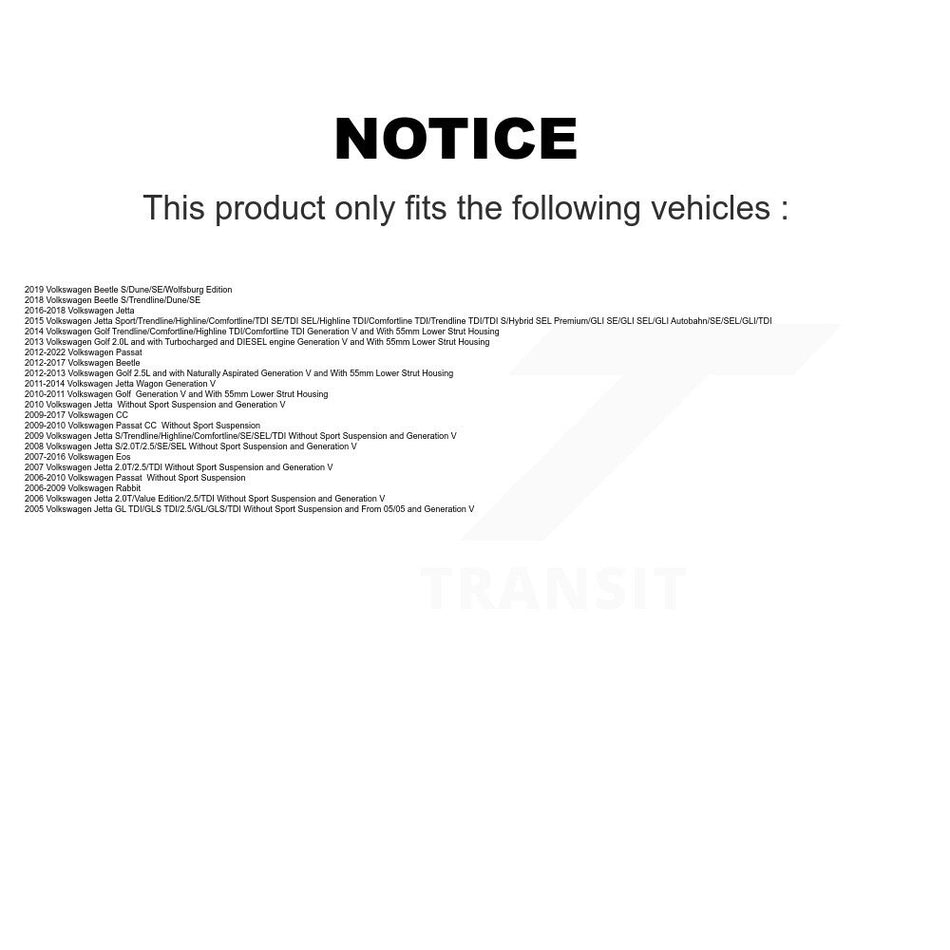 Front Suspension Struts Pair For Volkswagen Jetta Passat Golf Beetle Rabbit Eos CC K78-100668