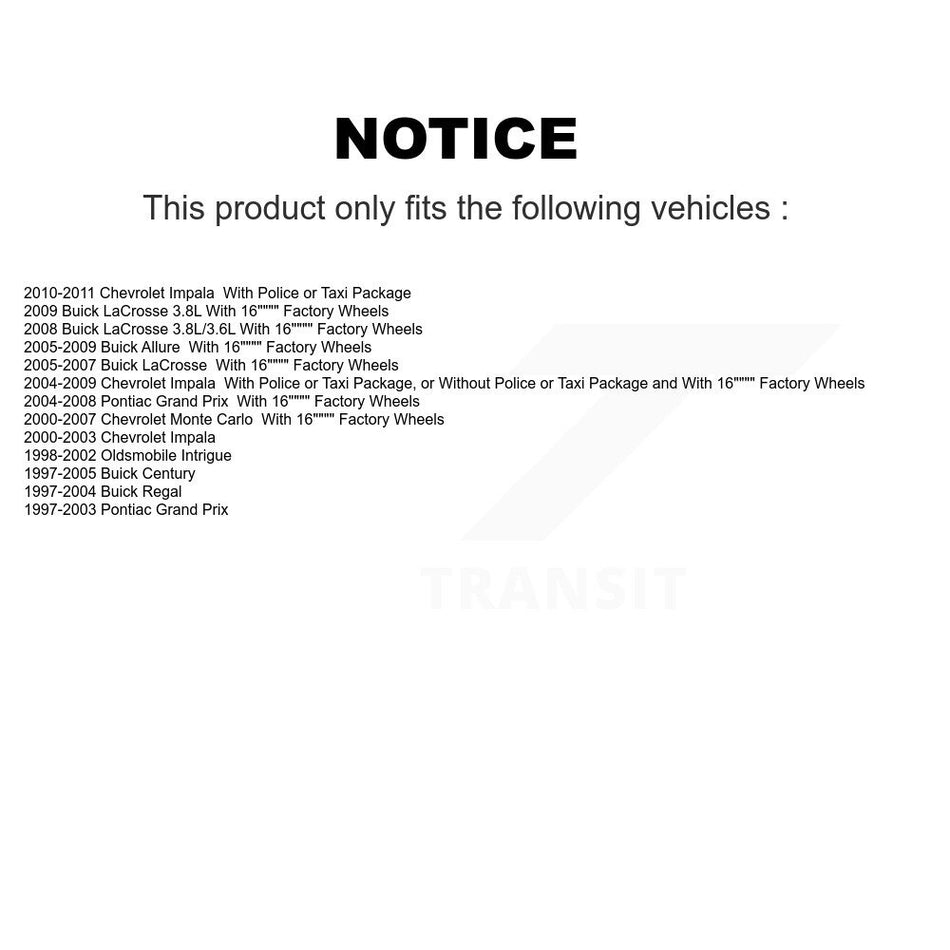 Rear Suspension Strut Pair For Chevrolet Impala Buick Pontiac Grand Prix LaCrosse Century K78-100715