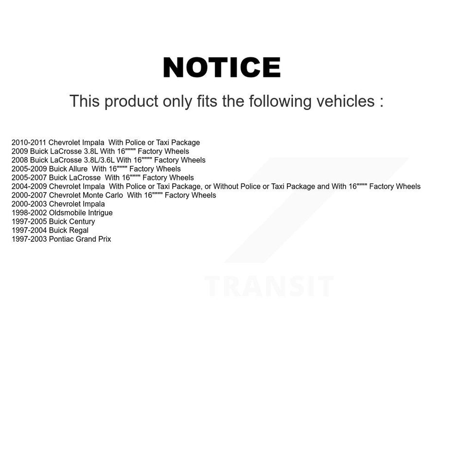 Front Rear Suspension Struts Kit For Chevrolet Impala Buick LaCrosse Century Allure Monte K78-100867