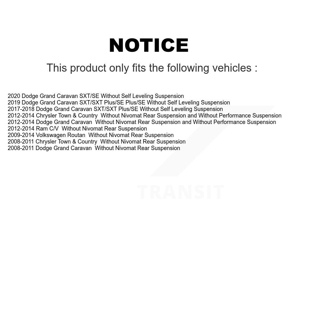 Front Rear Suspension Struts Kit For Dodge Grand Caravan Chrysler Town & Country Ram C/V K78-100902