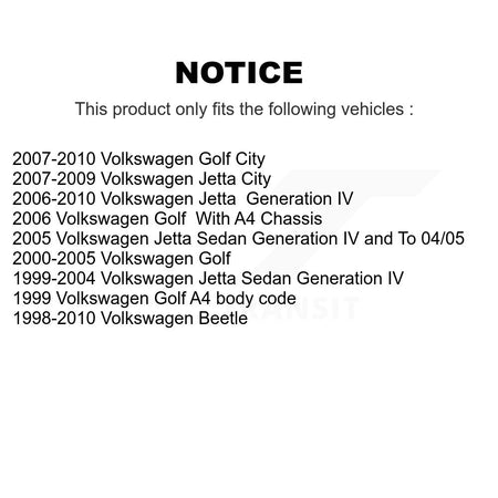 Front Rear Suspension Struts Kit For Volkswagen Jetta Golf Beetle City K78-100939