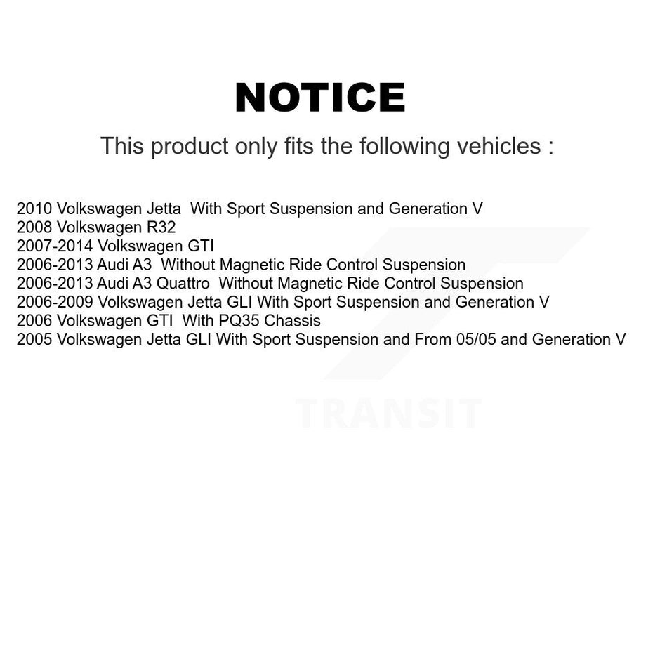Front Rear Suspension Struts Kit For Volkswagen Jetta GTI Audi A3 Quattro R32 K78-100940