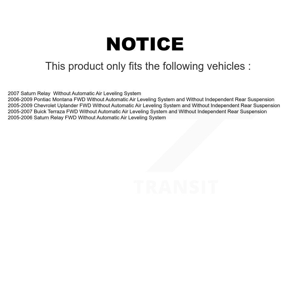 Front Rear Suspension Struts Kit For Chevrolet Uplander Pontiac Montana Buick Terraza K78-100943