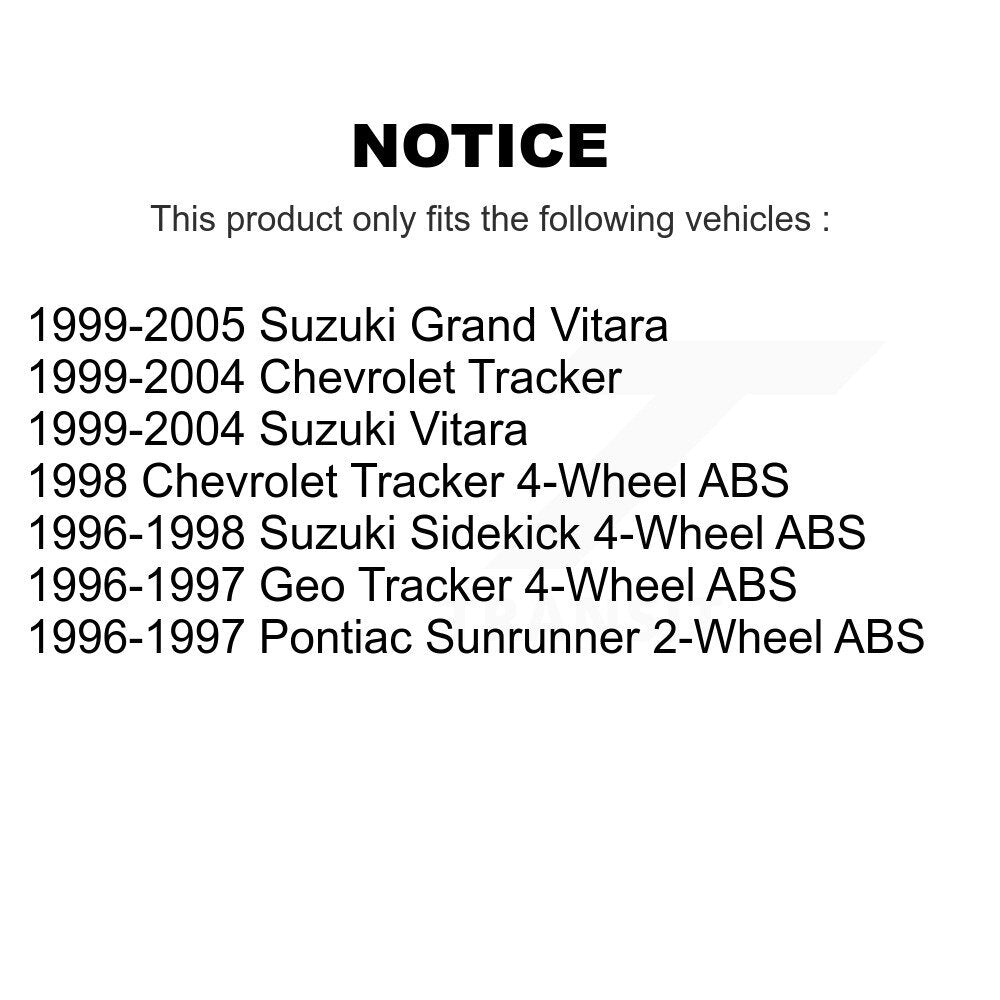 Front Rear Suspension Struts Shock Absorber Kit For Tracker Chevrolet Suzuki Grand Vitara K78-100968