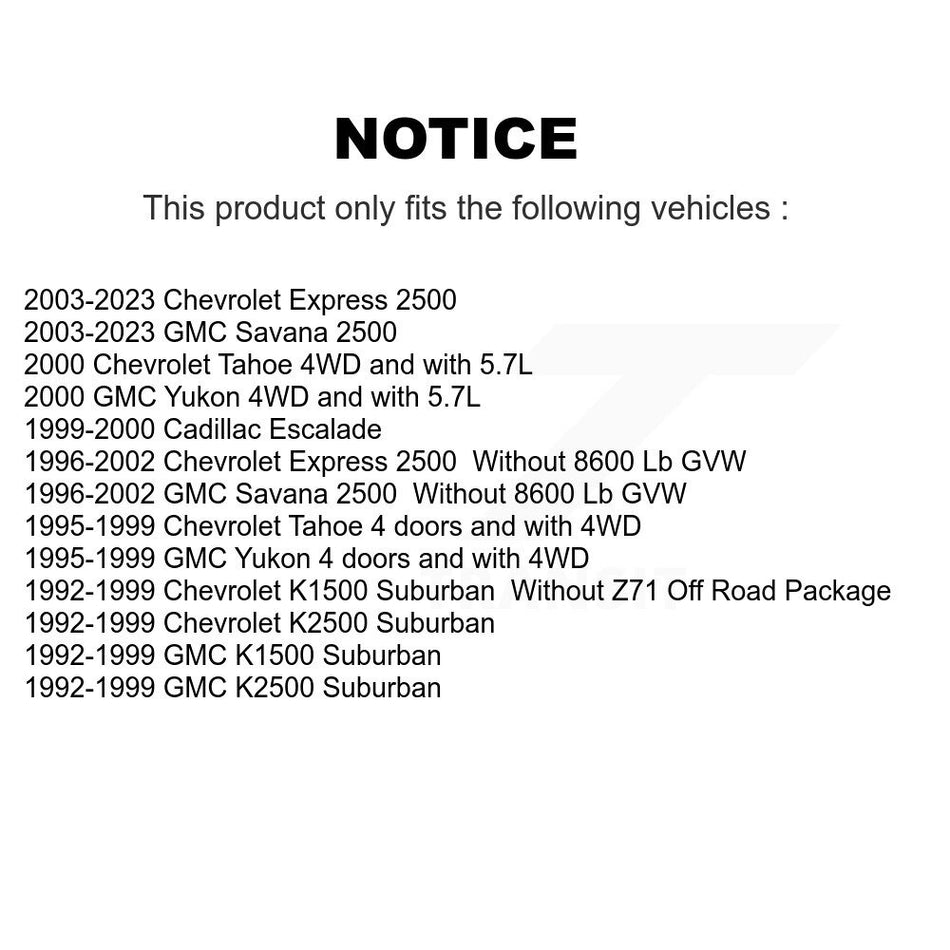 Rear Shock Absorber Pair For GMC Chevrolet Savana 2500 Express Tahoe K1500 Suburban Yukon K78-101029