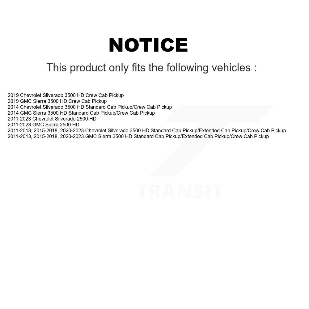 Rear Suspension Shock Absorbers Pair For GMC Chevrolet Sierra 2500 HD Silverado 3500 K78-101032