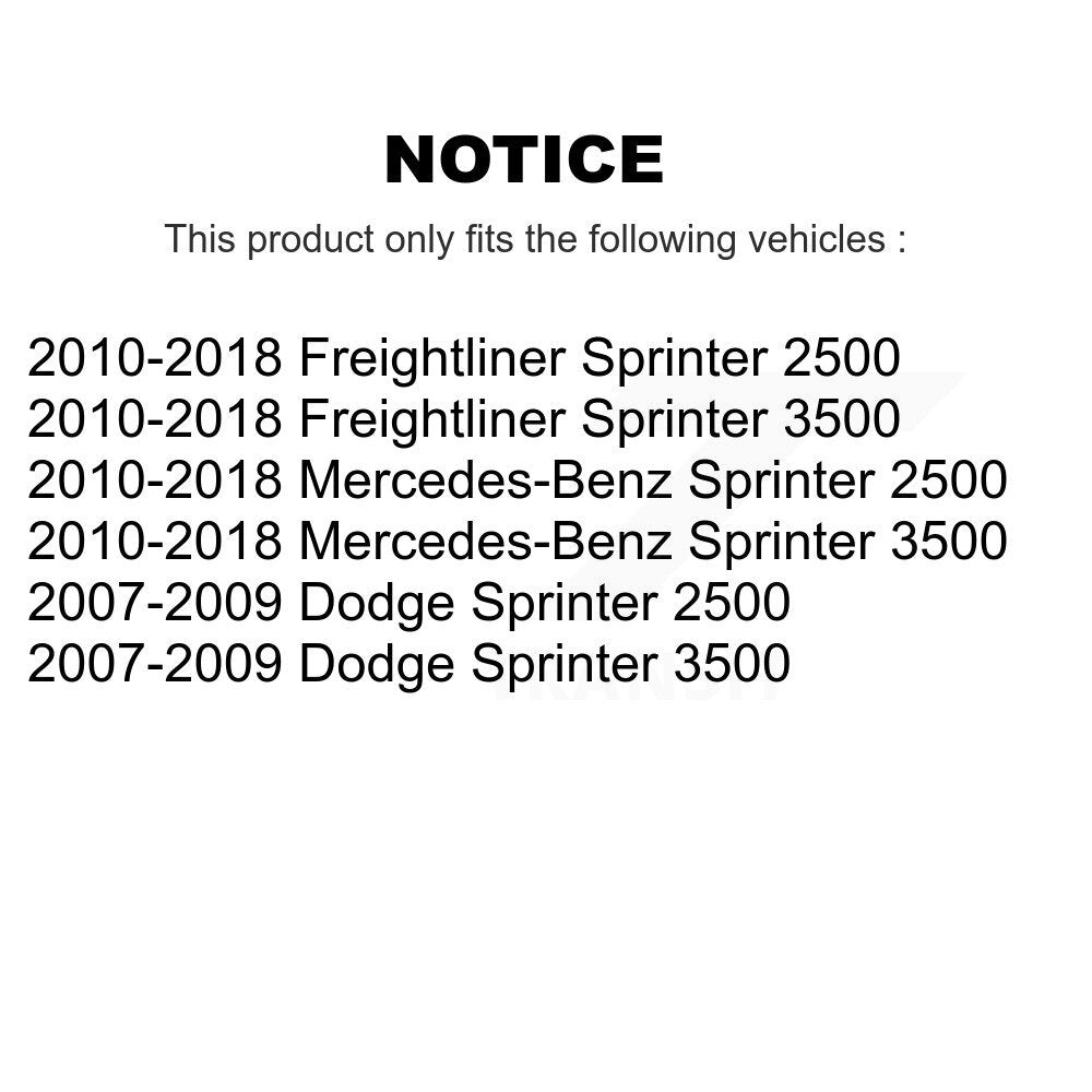 Front Suspension Struts Pair For Mercedes-Benz Sprinter 2500 3500 Dodge Freightliner K78-101052