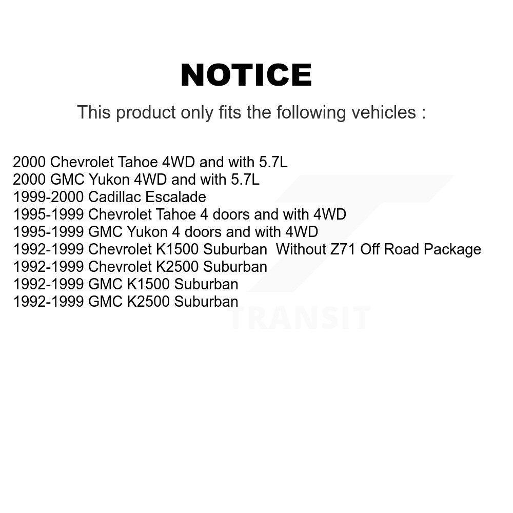 Front Rear Shock Absorber Kit For Chevrolet GMC Tahoe K1500 Suburban Yukon K2500 Cadillac K78-101057