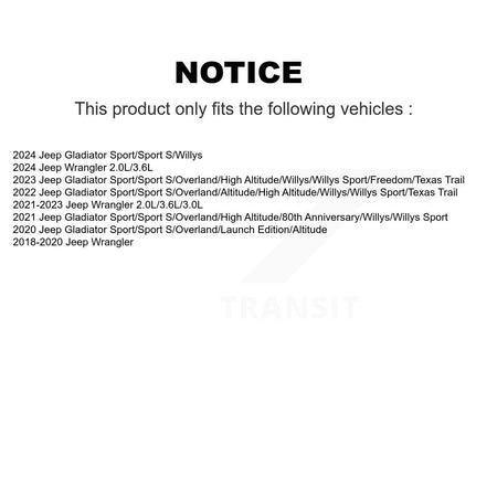 Front Suspension Shock Absorbers Pair For Jeep Wrangler Gladiator K78-101061