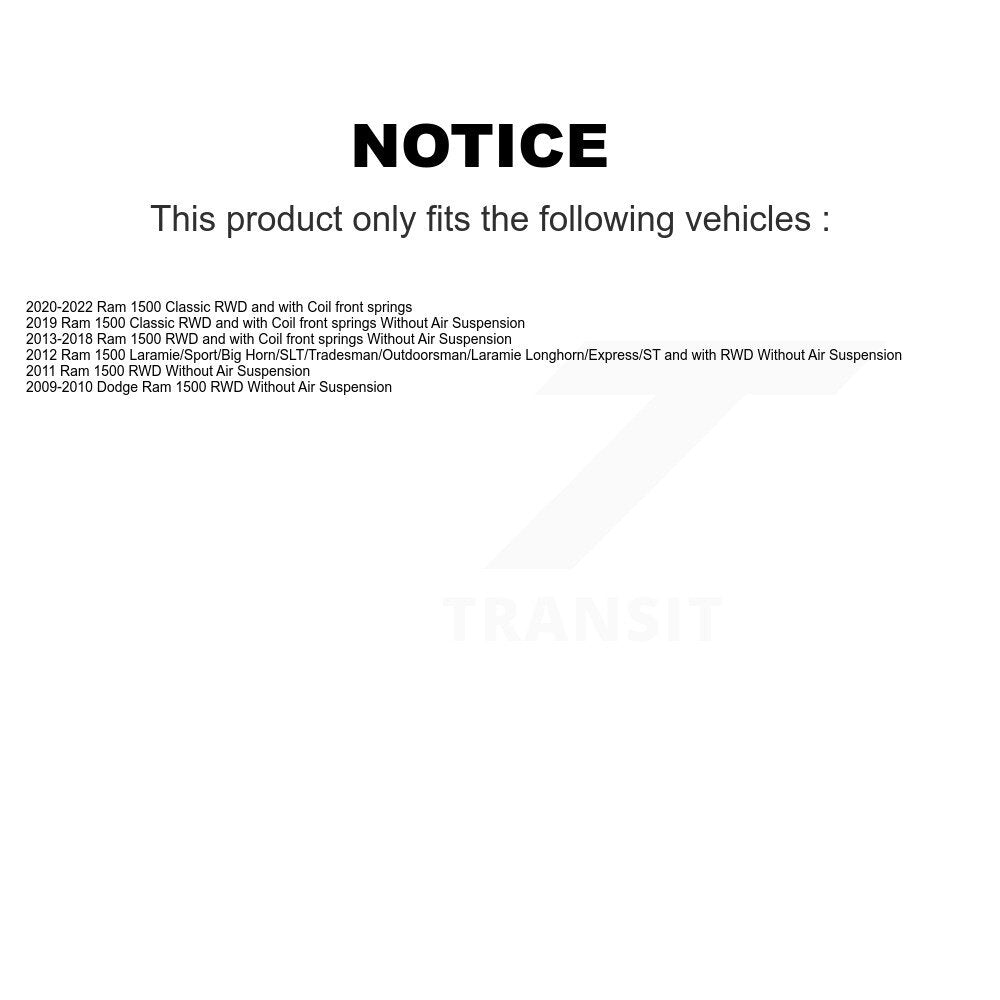 Front Rear Suspension Shock Absorbers Kit For Ram 1500 Classic Dodge K78-101155