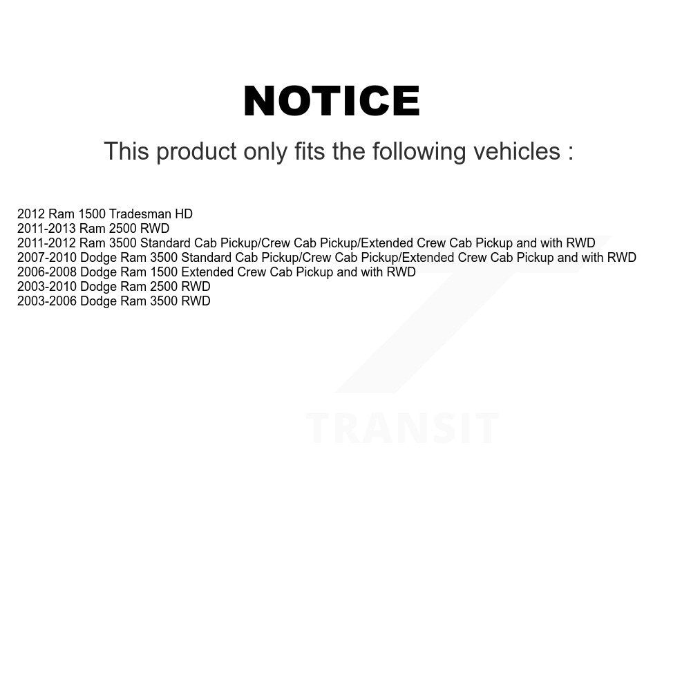 Front Suspension Shock Absorbers Pair For Dodge Ram 3500 2500 1500 K78-101167