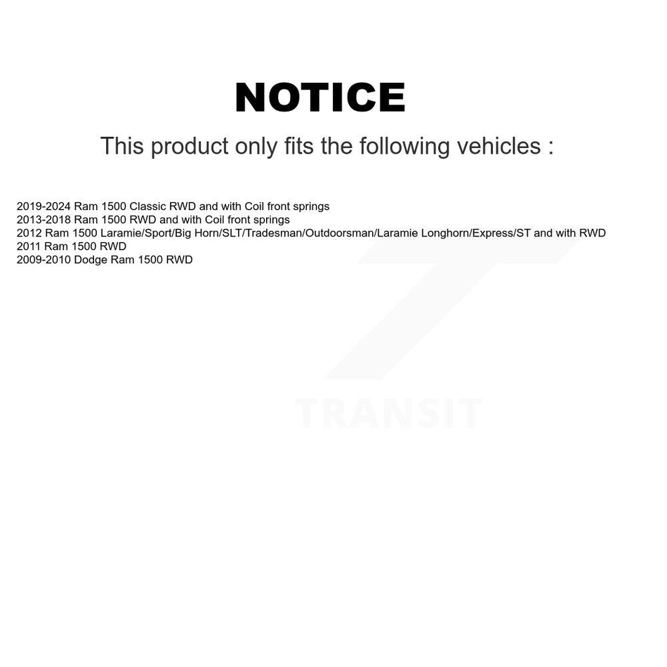 Front Suspension Shock Absorbers Pair For Ram 1500 Classic Dodge K78-101170