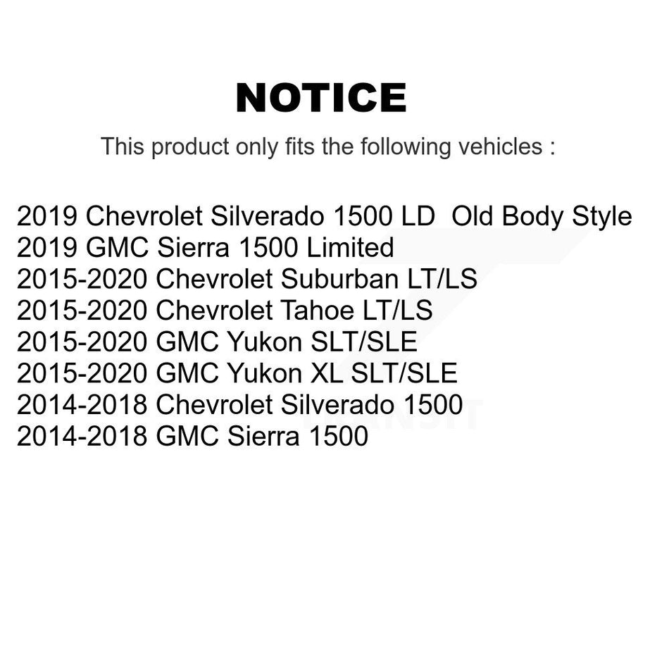 Front Suspension Struts Pair For GMC Chevrolet Sierra 1500 Silverado Tahoe Yukon XL LD K78-101182