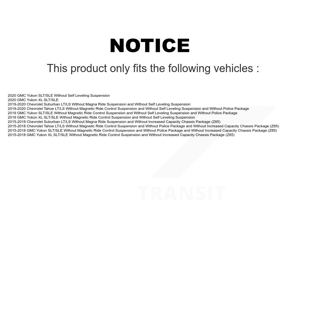 Front Rear Suspension Struts Kit For Chevrolet GMC Tahoe Yukon XL Suburban K78-101188